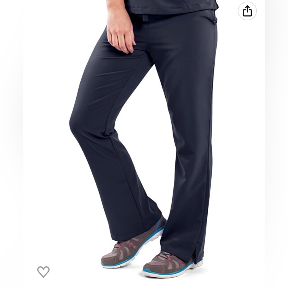 AVE Boot cut, drawstring and elastic waist scrub pants- Navy Blue